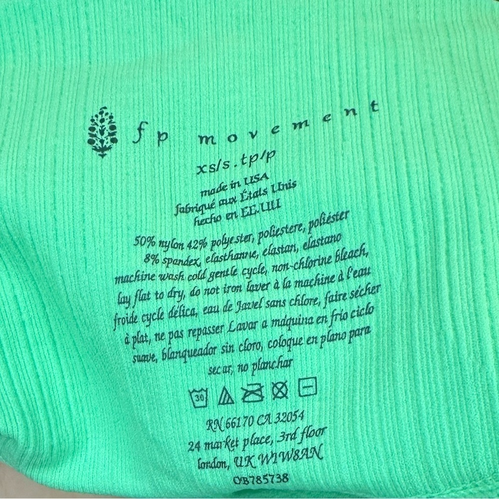 NWOT Free People Movement Neon Green Perforated 7/8 High Waist Leggings - Picture 7 of 7